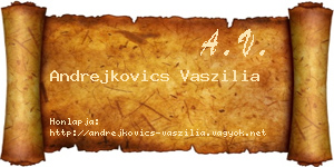 Andrejkovics Vaszilia névjegykártya